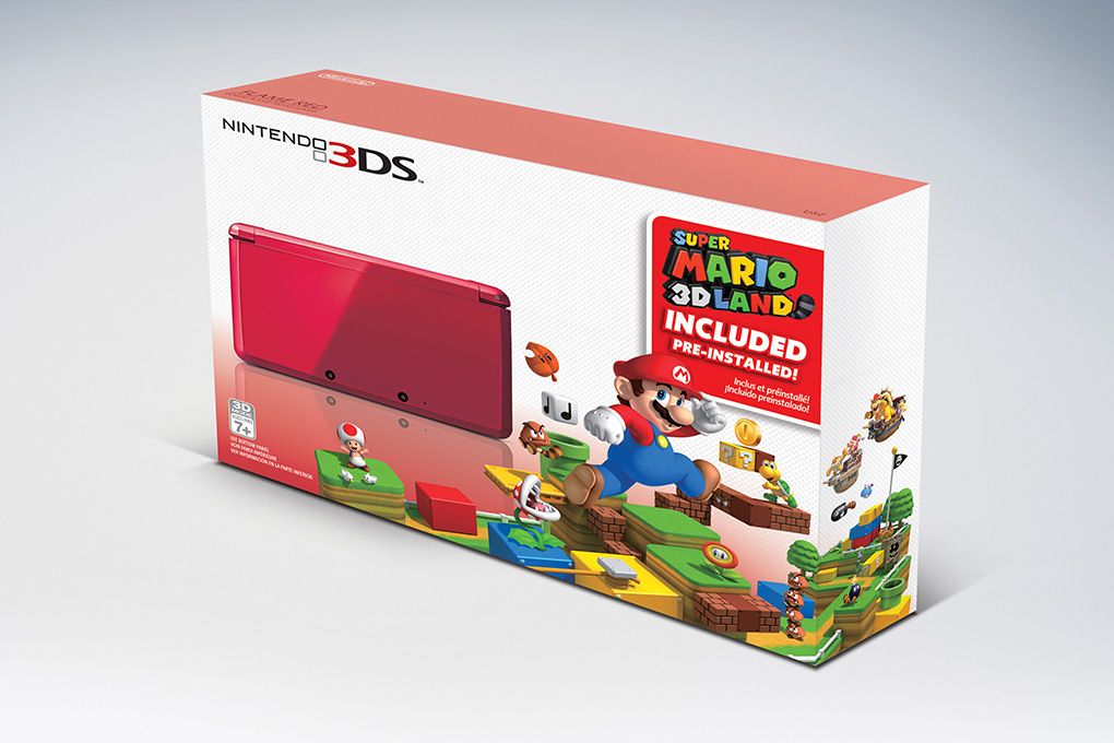 Get Super Mario 3D Land pre-installed on Flame Red 3DS for $169.99