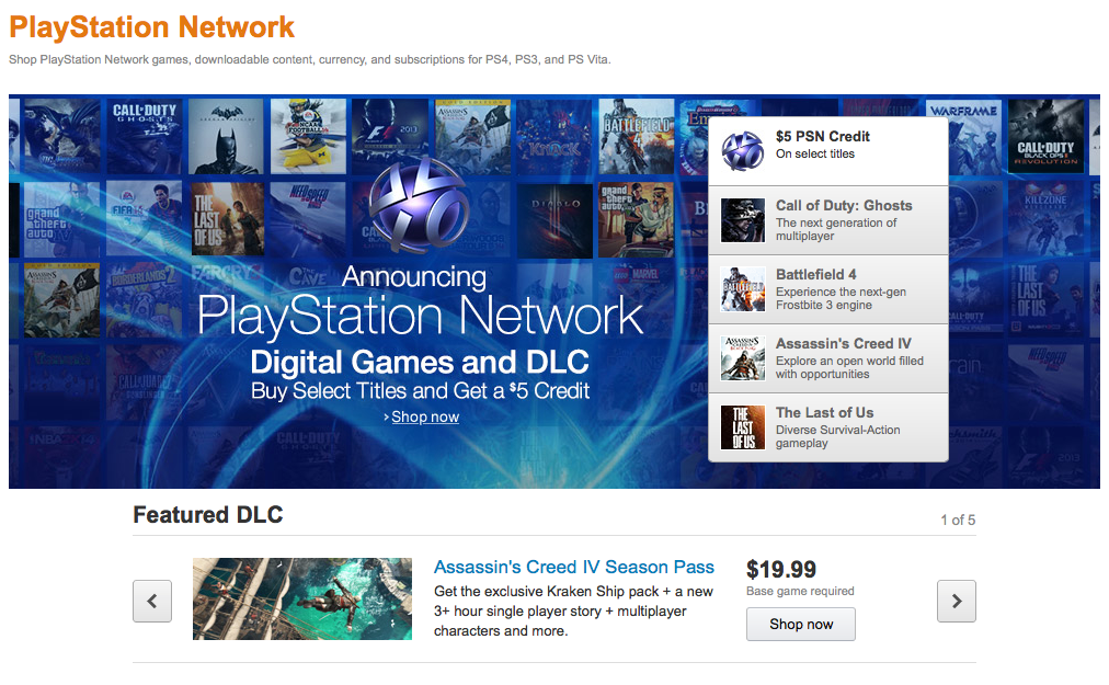 Psn Box Front PSN storefront opens on Amazon UK