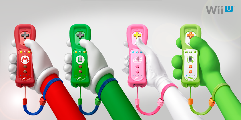 Mario Kart 8 Wii U bundle, Peach and Yoshi Wii Remotes hitting