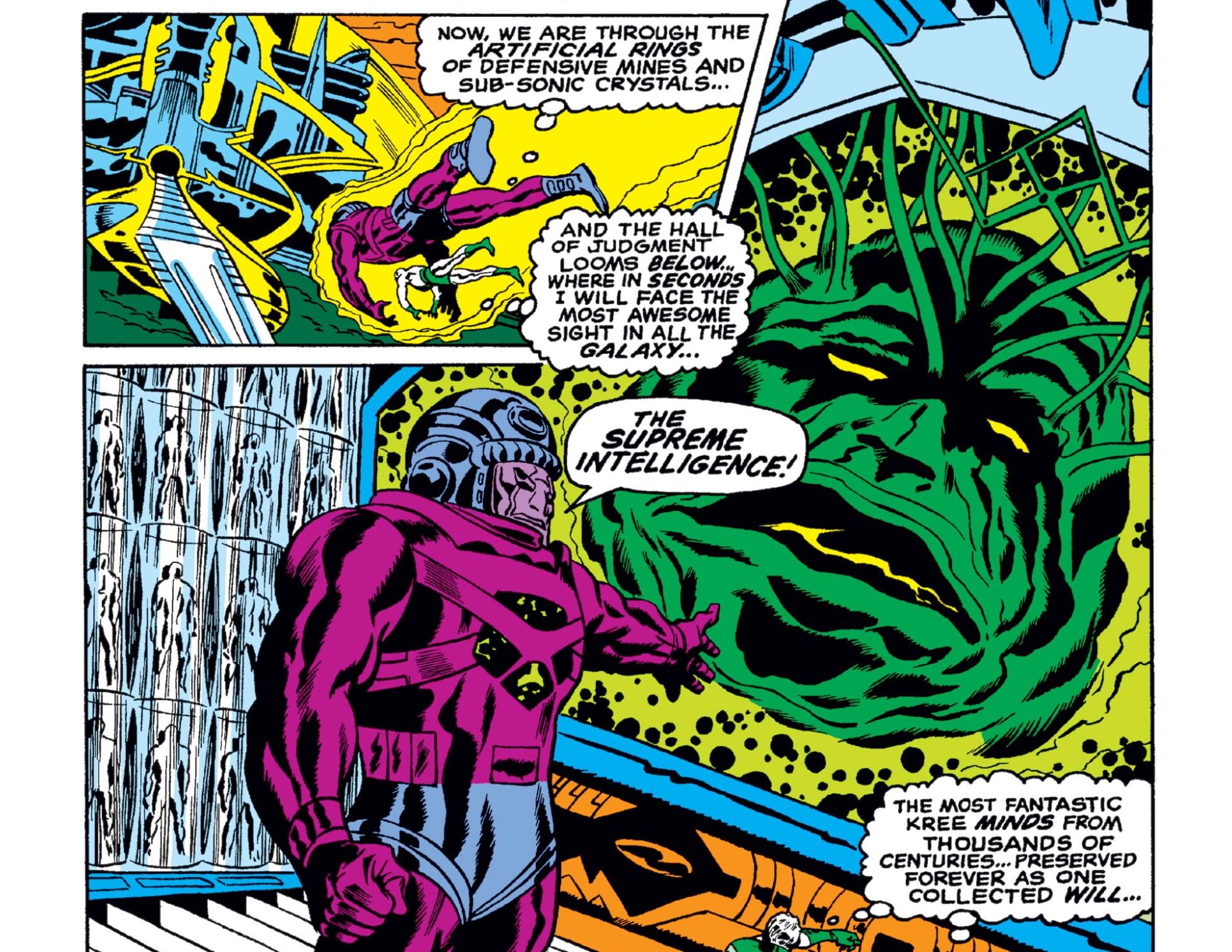 What does Captain Marvel's Supreme Intelligence look like in comics?