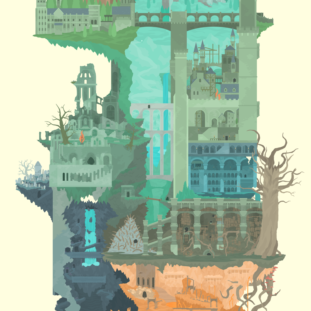 Gaze upon the realm of Dark Souls, in one single image