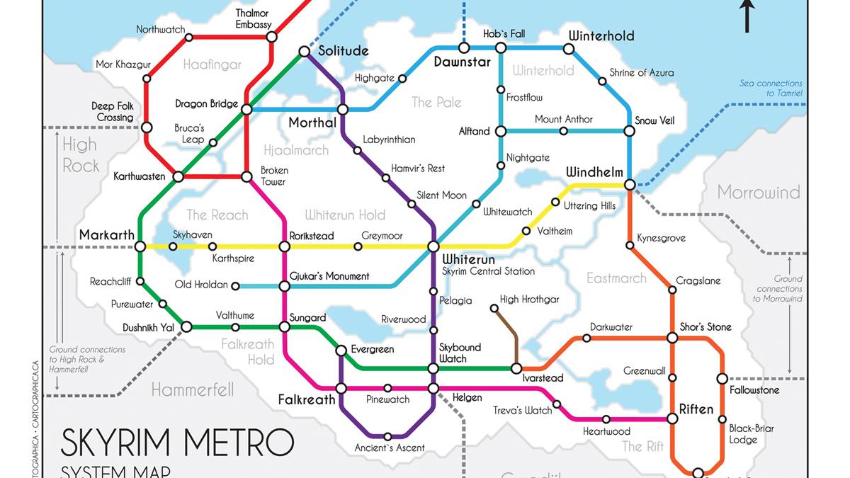 Skyrim's subway map makes the Morthal-Solitude commute so much easier
