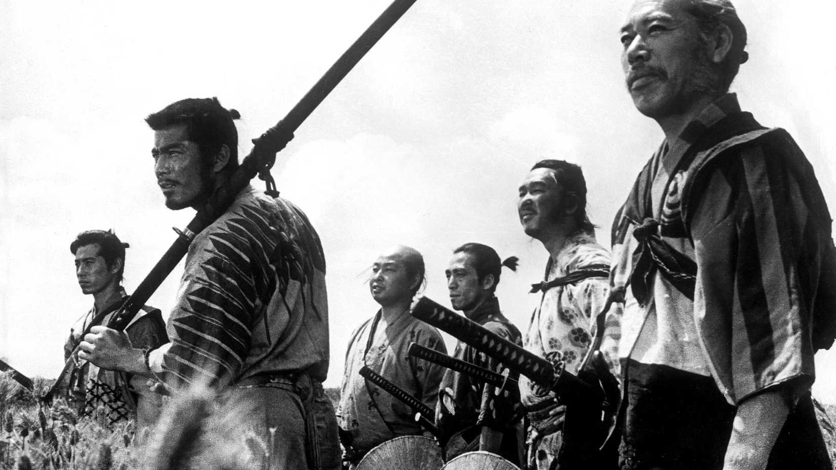 A classic shot from the film Seven Samurai