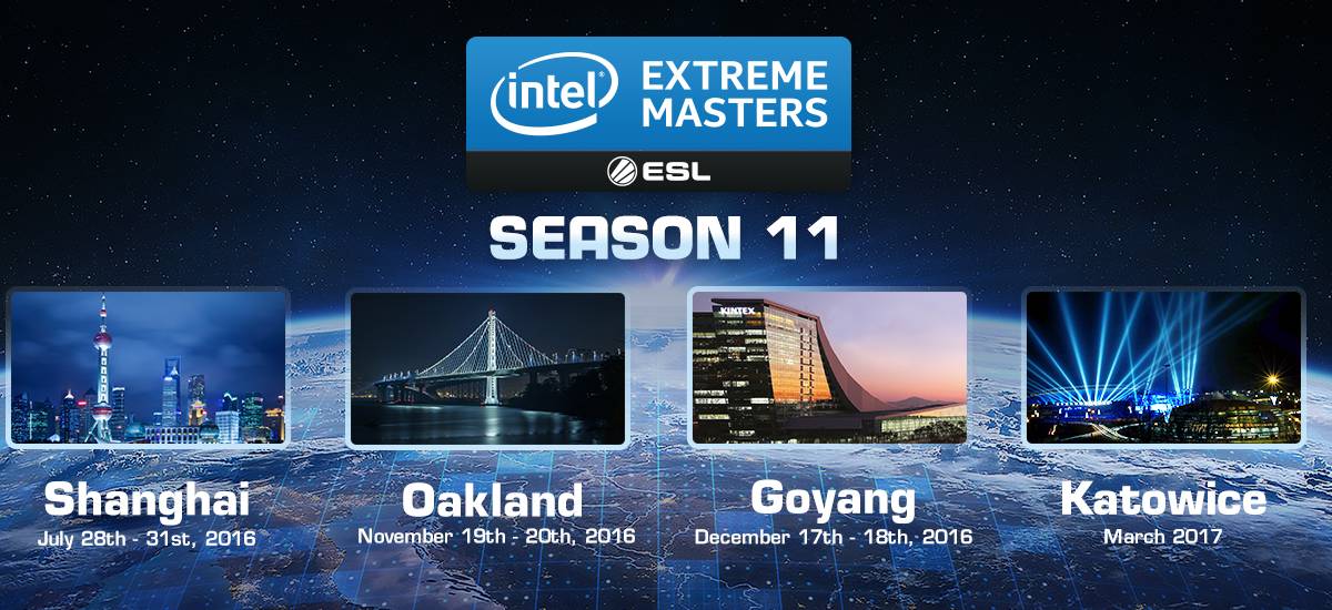 Intel Extreme Masters Season 11 announced with over $1 million in prizes