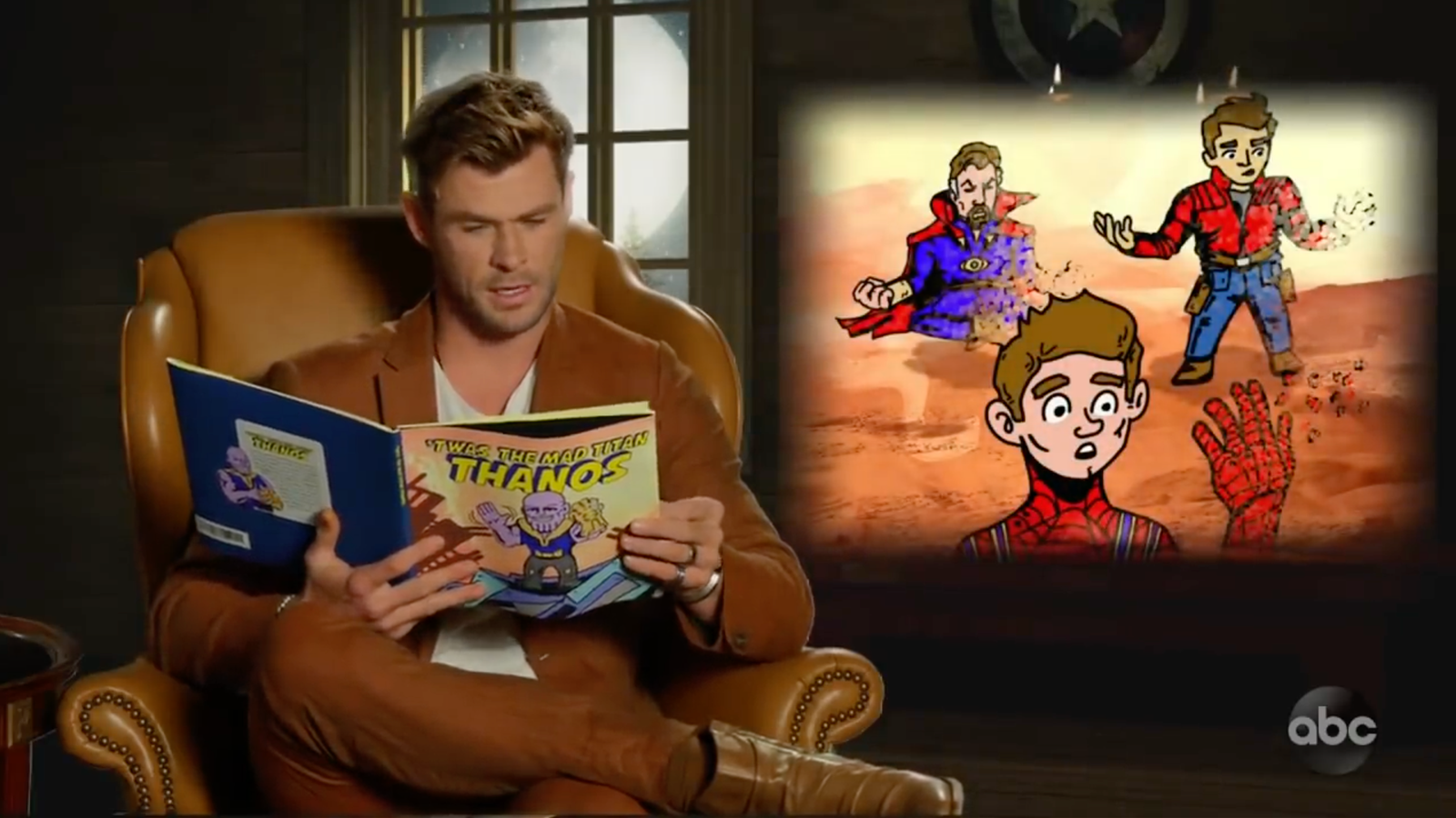 The Avengers read a Thanos bedtime story on Jimmy Kimmel