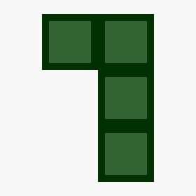 animation of an L-shaped Tetris block rotating