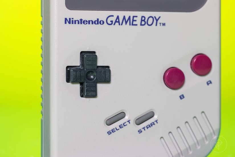 close-up of buttons on original Game Boy (1989)