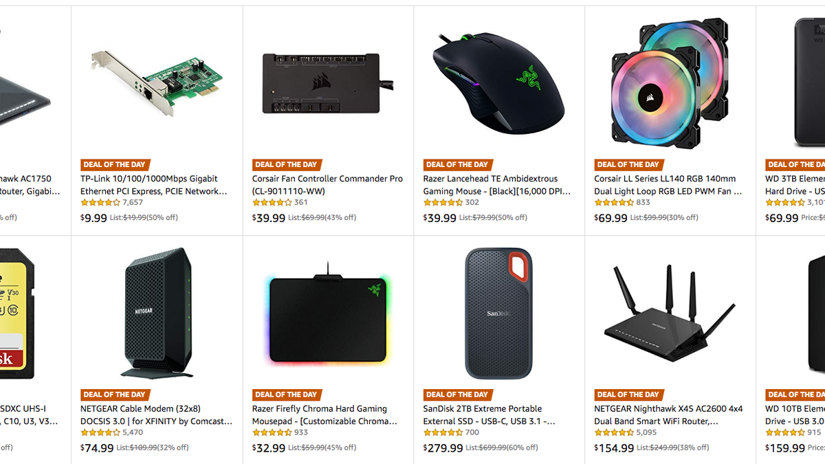 PC components, accessories, storage on sale in Amazon’s deal of the day