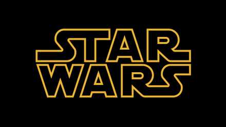 The bright Star Wars logo on a black field.