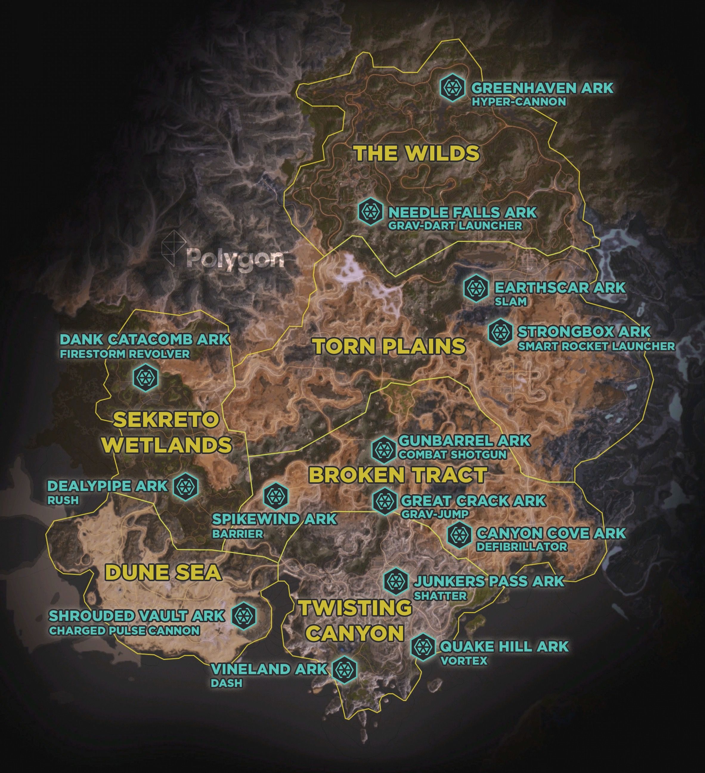 Every Ark location map in Rage 2