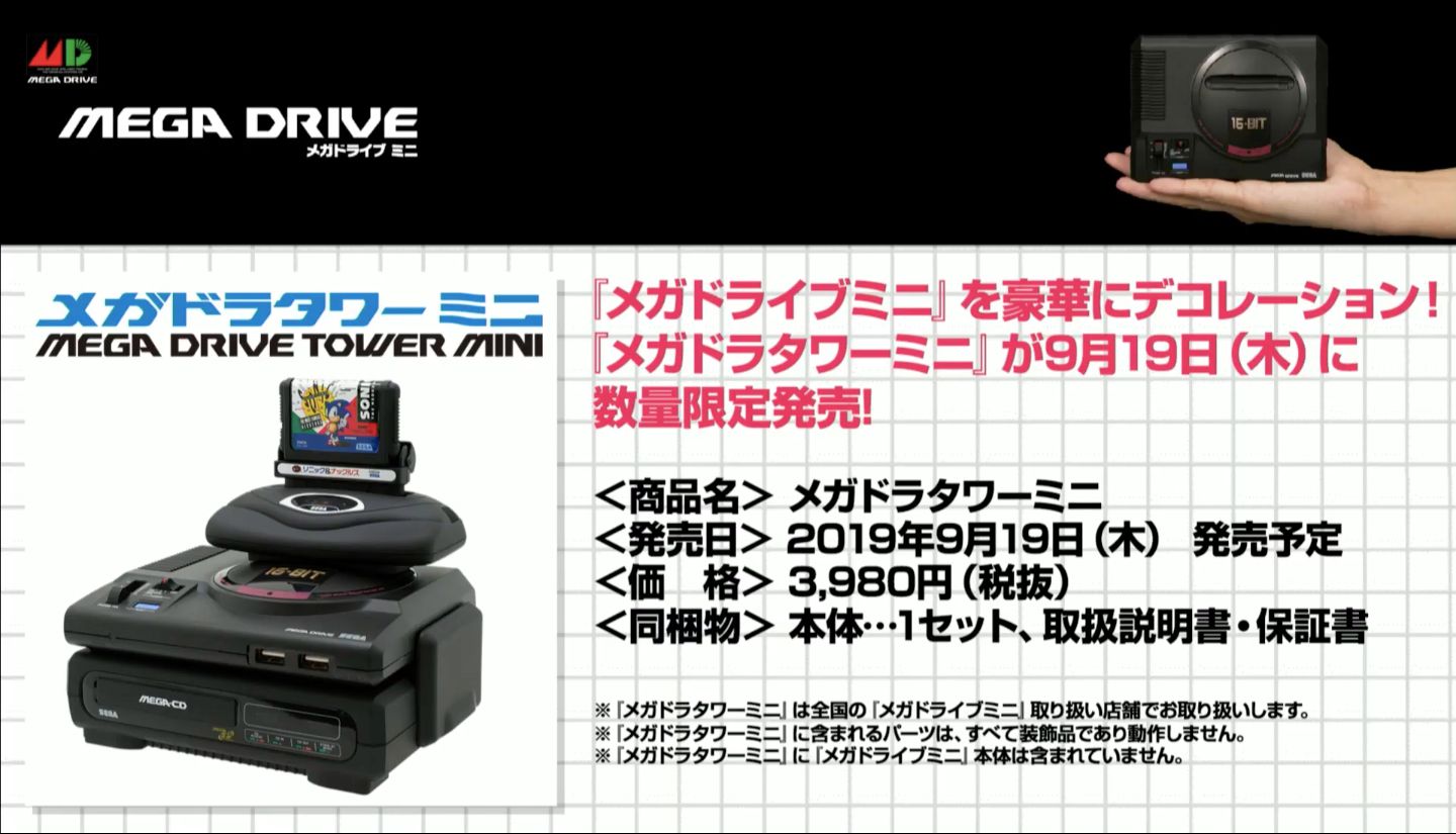 Sega Genesis Mini 'mini tower' includes a Sega CD, 32X