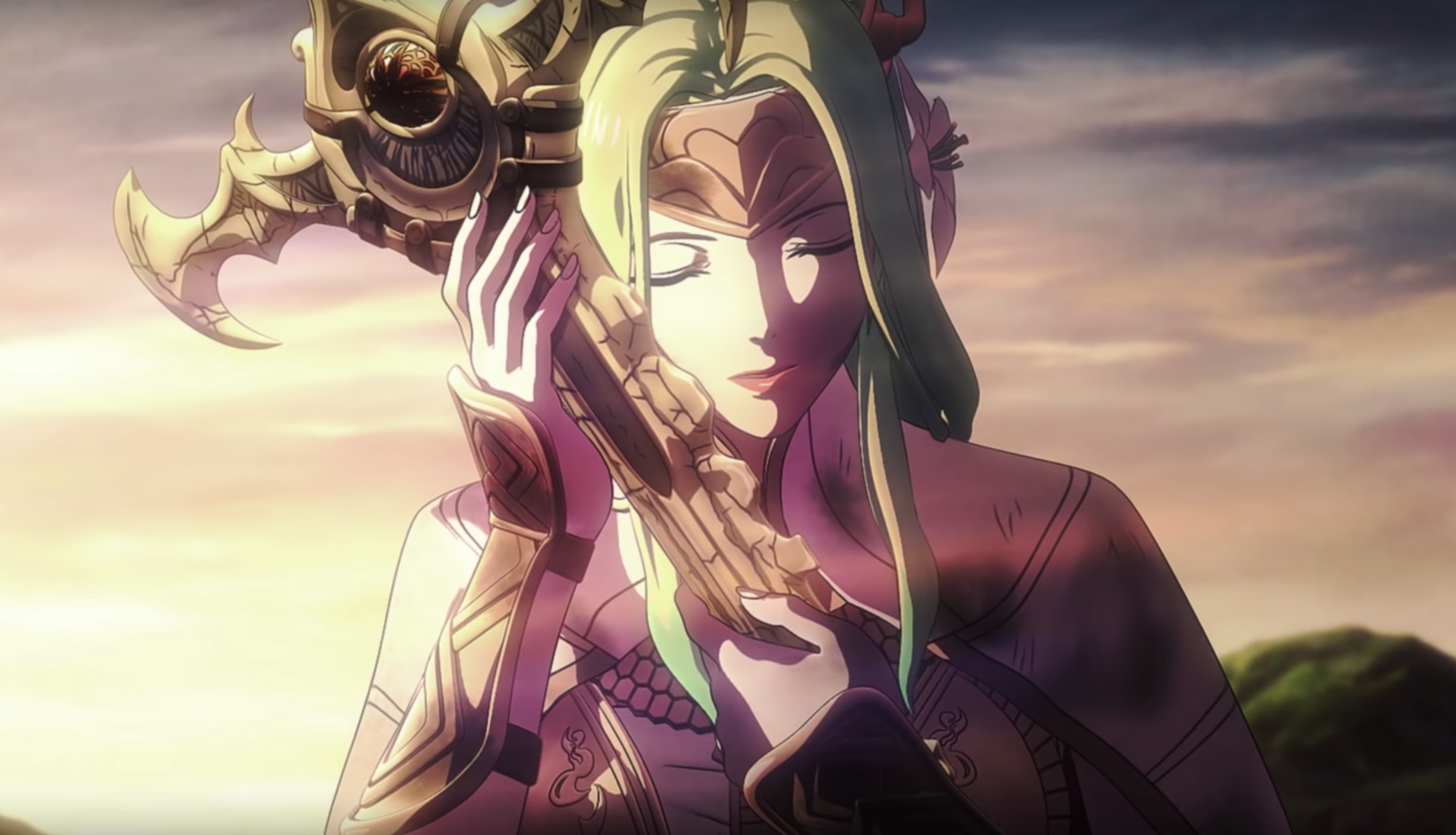 Fire Emblem Three Houses trailer still of lady