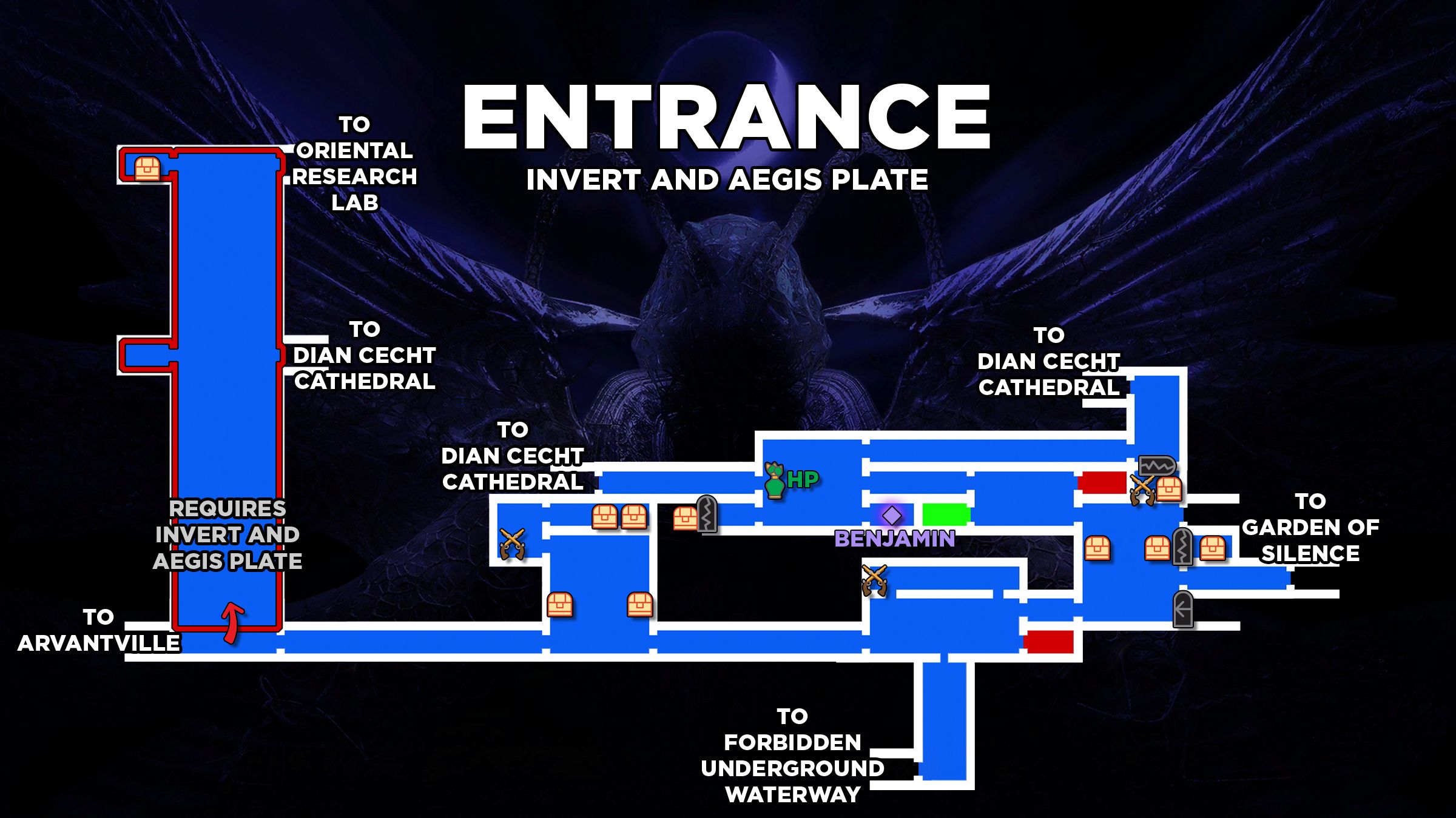 Bloodstained: Ritual of the Night Entrance map