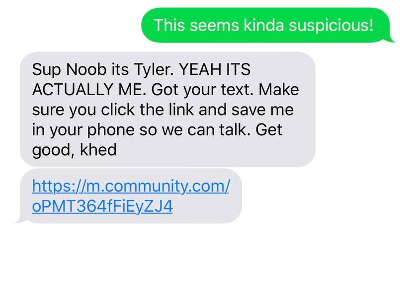 You can text Ninja, but it’s just a silly marketing scheme