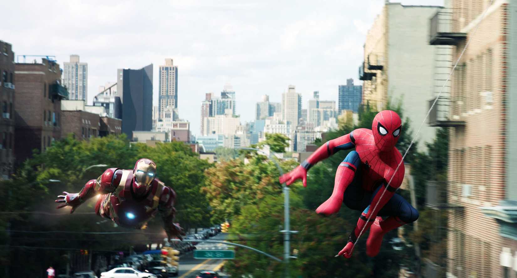 iron man and mcu spider-man in homecoming