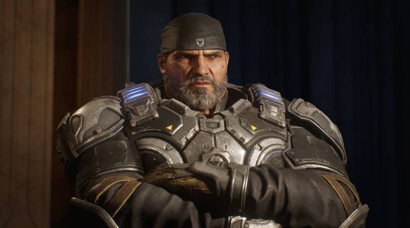 a middle-aged Marcus Fenix in Gears 5