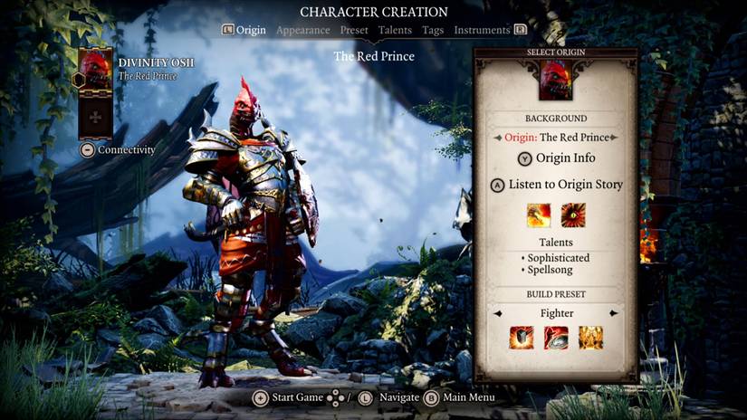 Character creation in the Switch version of Divinity: Original Sin 2