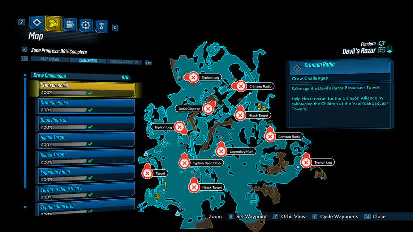 Borderlands 3 Devil's Razor challenges map guide Borderlands 3 Devil's Razor challenges map guide