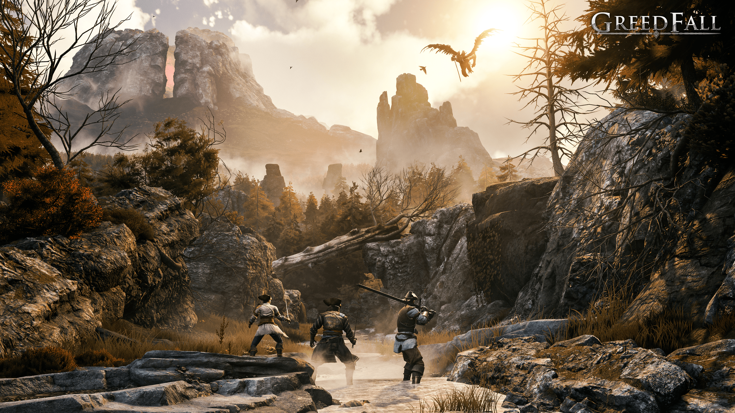 Key art of the main cast of GreedFall