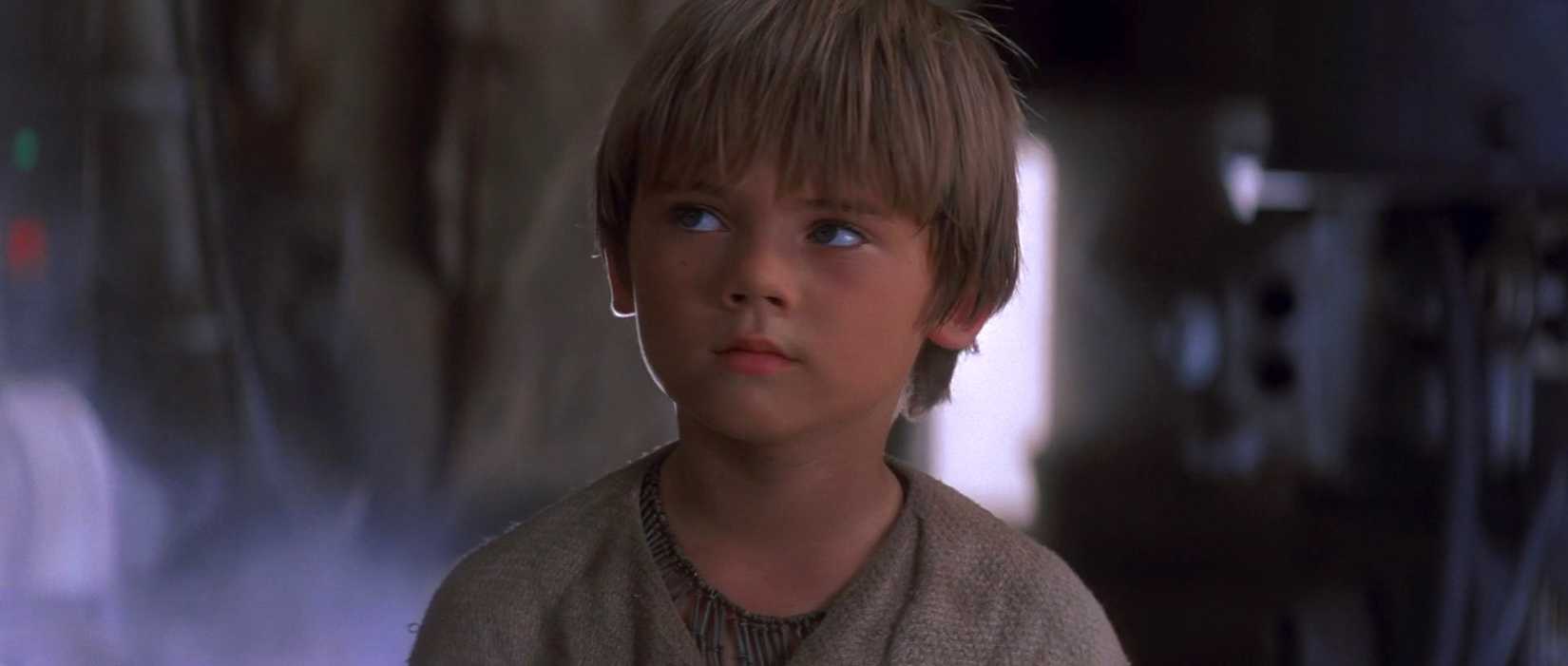 young anakin skywalker gives side eye in phantom menace