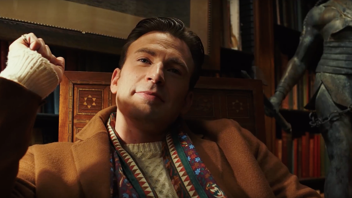 chris evans looks like a smug a-hole in Knives Out
