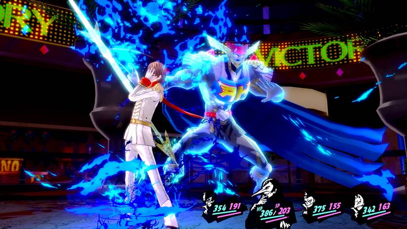 Goro Akechi summons his persona during battle in Persona 5 Royal.