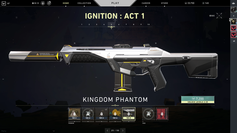 Compte Valorant PC - 37 Skins Payants + Battle Pass - Compte Neuf