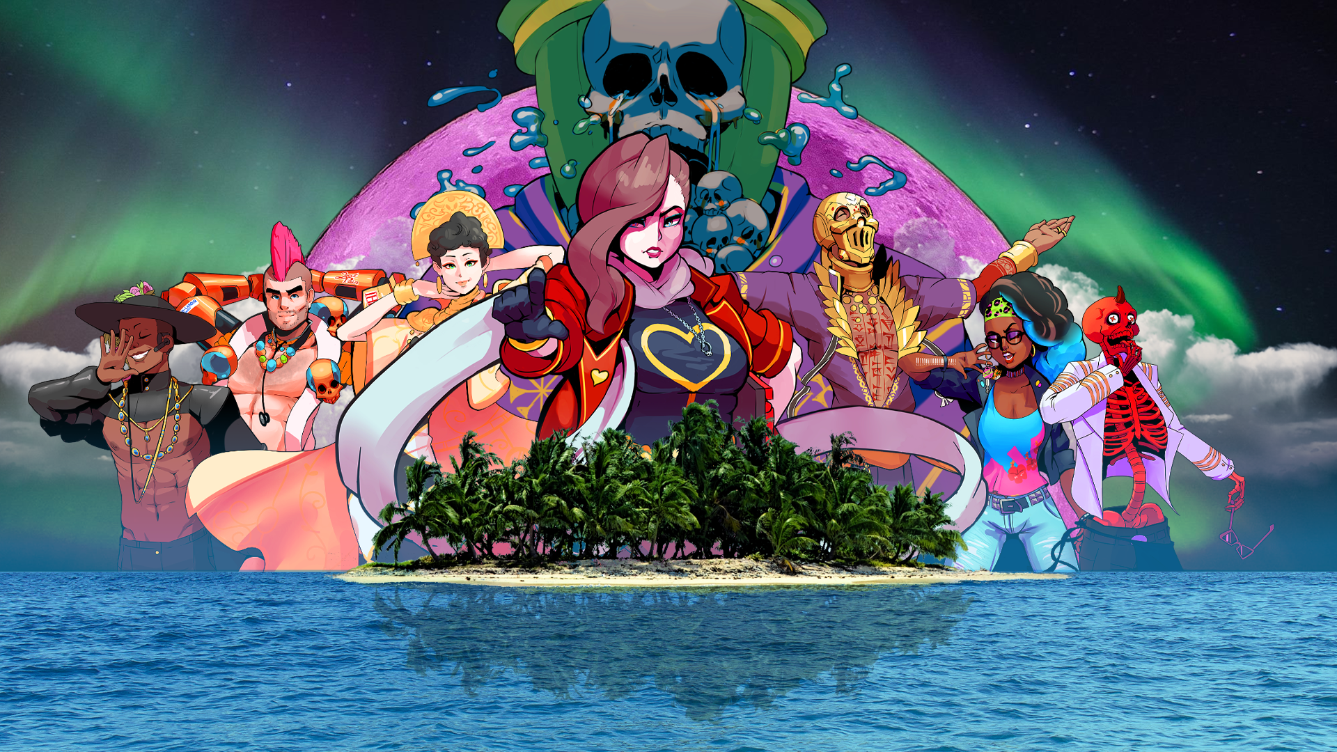Paradise Killer key art.