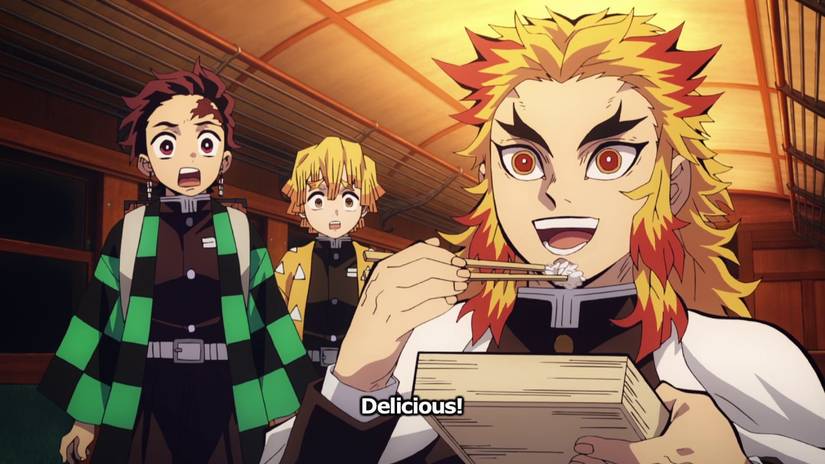 Rengoku, รับประทานอาหารกลางวัน, พูดคือ Tanger Tanger และ Zeniutus แสนอร่อยการเคลื่อนไหวของ Mogen