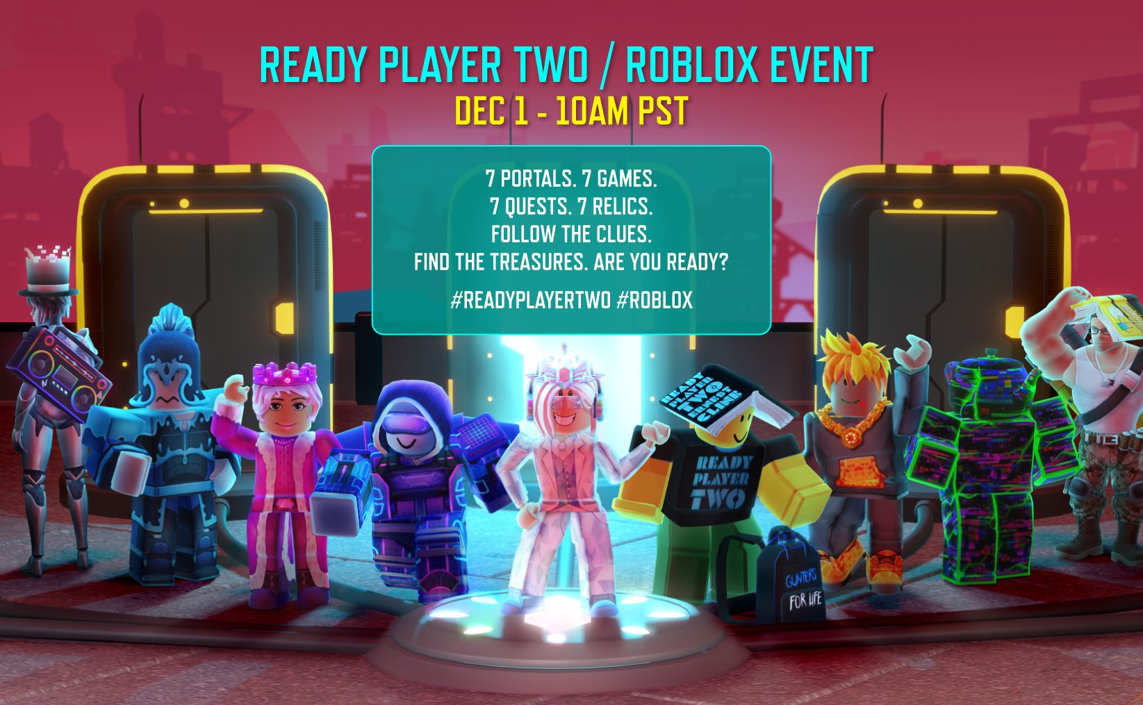 Roblox Gets A Ready Player Two Treasure Hunt Open To All Players Ready Player Two Roblox Event 