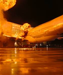 A plane explodes as it crashes into a bank vault in Tenet