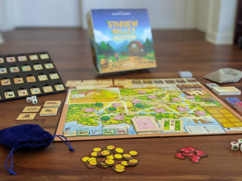 Stardew Valley: The Board Game laid out on a tabletop.