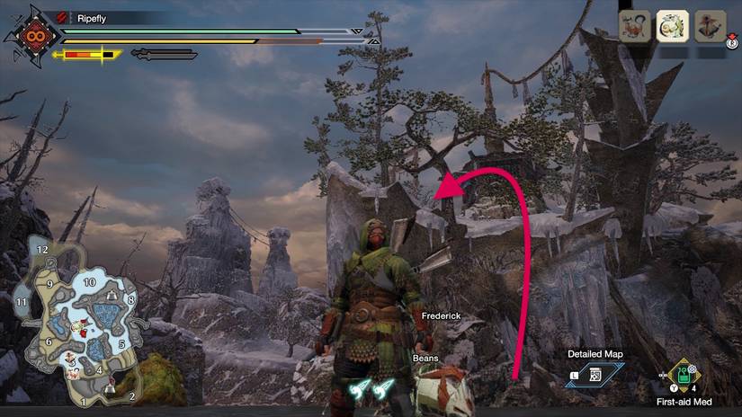 Monster Hunter Rise all Frost Island relic locations and maps
