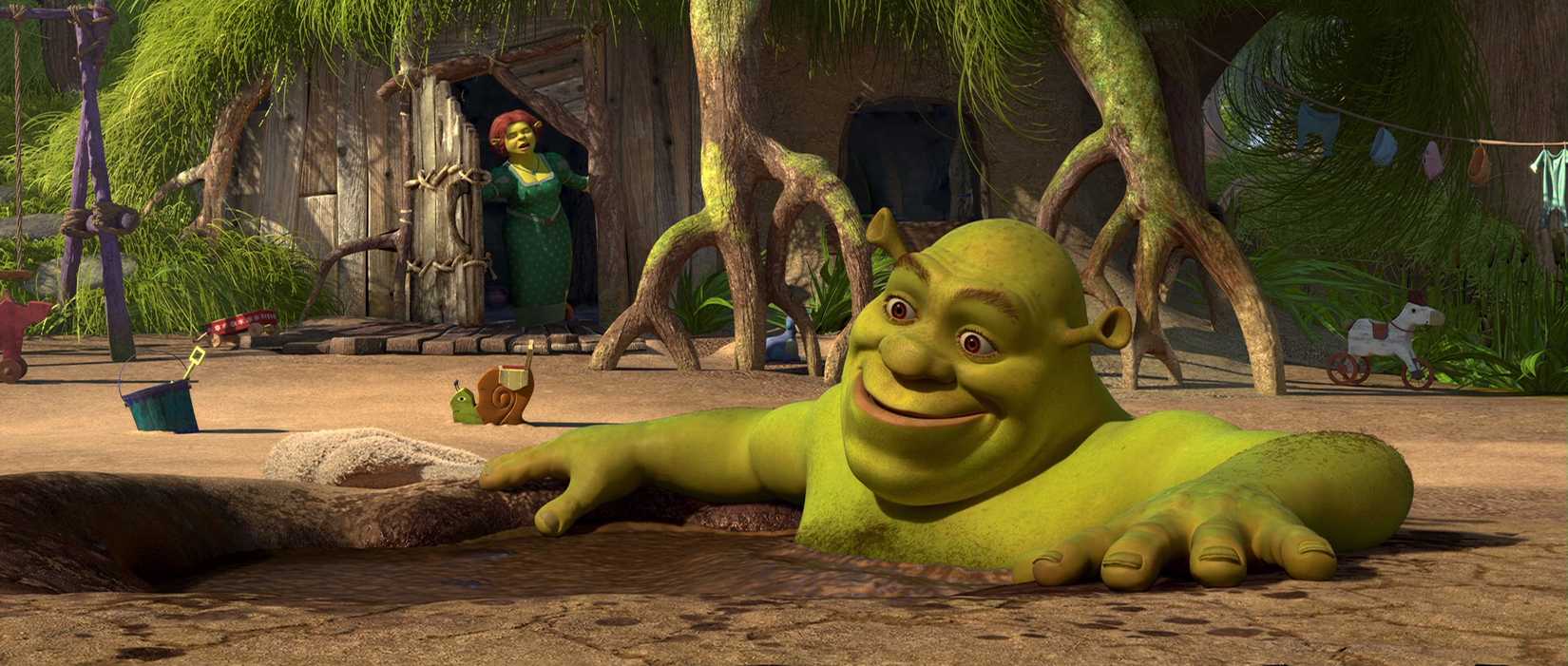 Shrek in a mud bath in Shrek Forever After