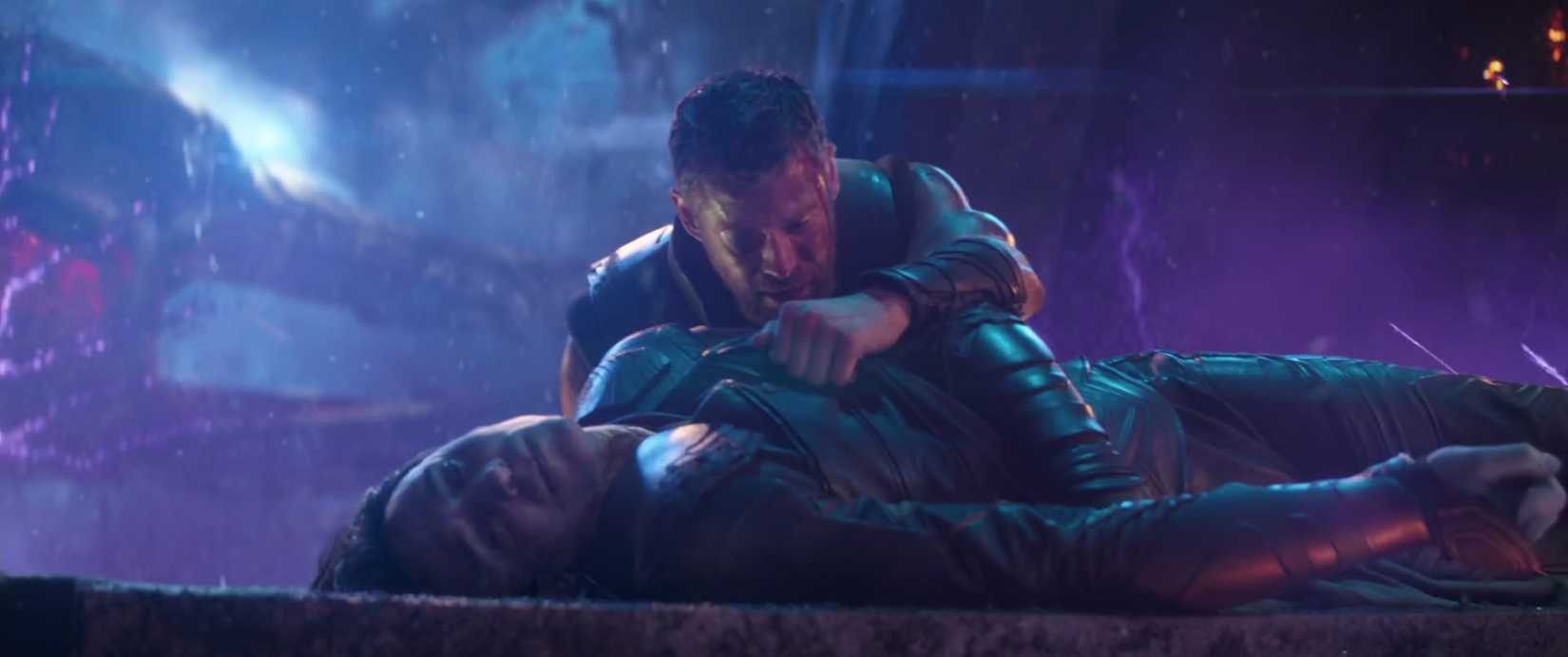 Thor grieves over Loki’s body in Avengers: Infinity War. 