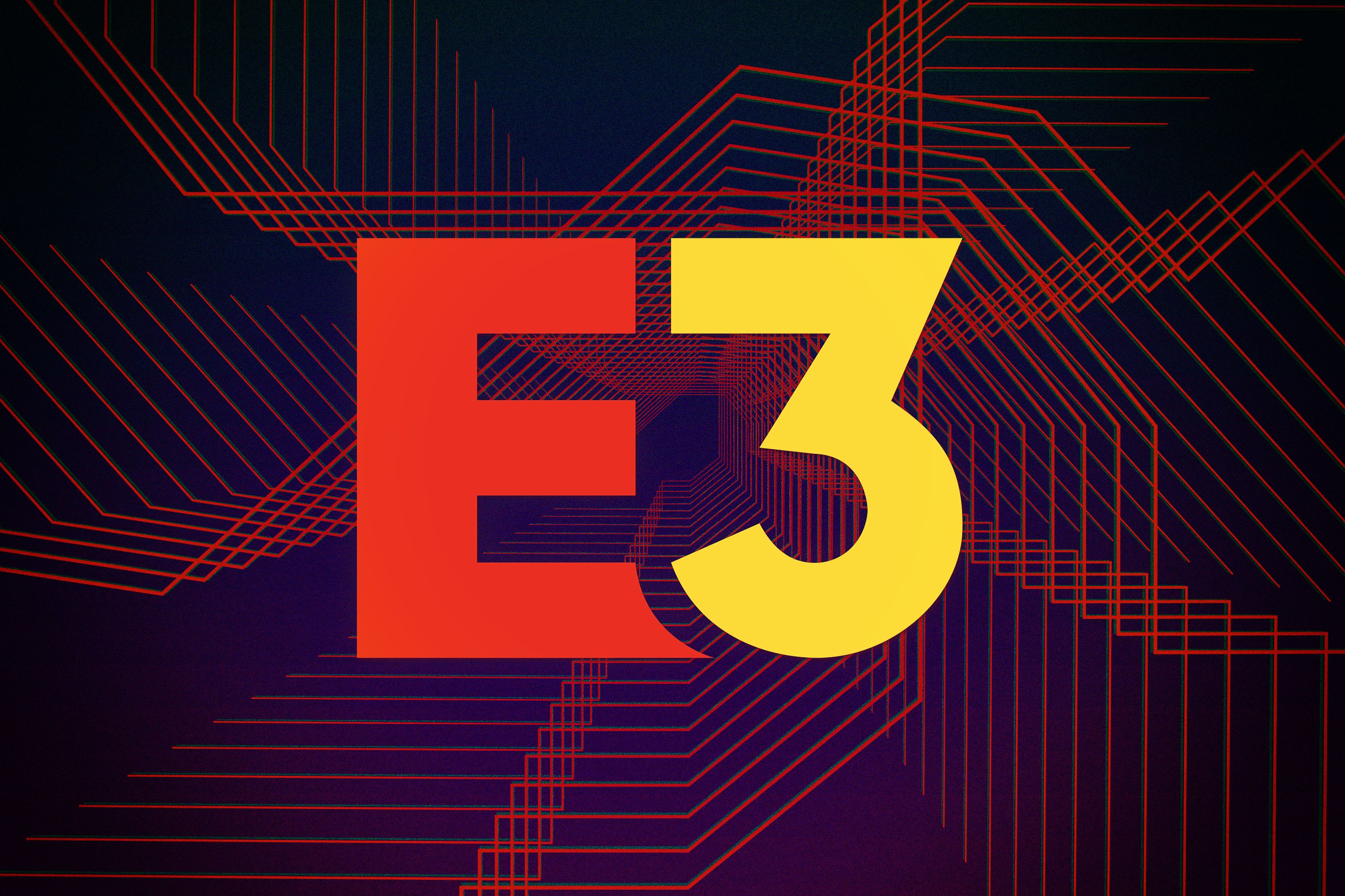 Graphic illustration of E3 logo and parallel lines