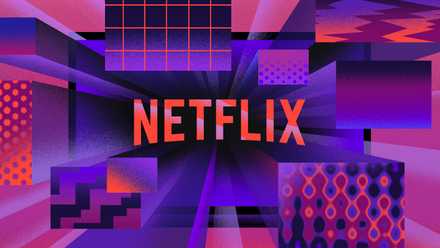 Bright colorful illustration of Netflix logo