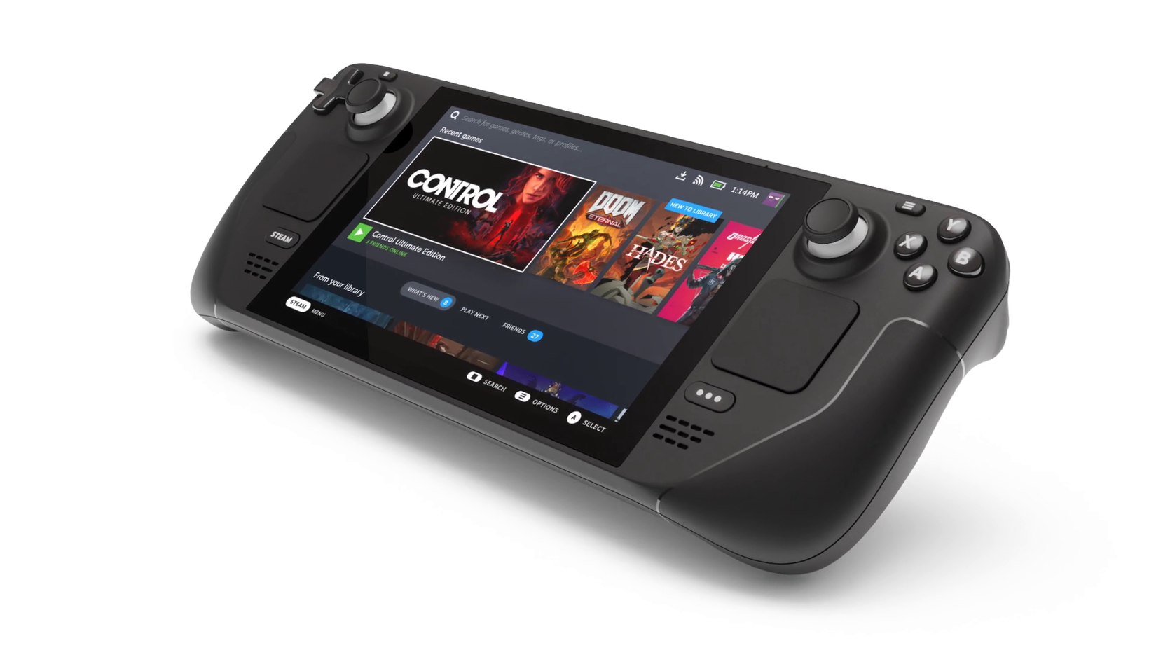 the Steam Deck, a gaming handheld from Valve