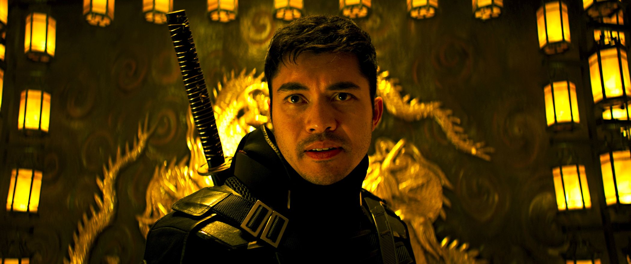 Henry Golding in ninja gear as Snake Eyes