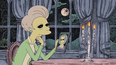 Edna as a Gorey drawing in The Simpsons