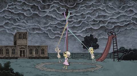 School children as Gorey drawings in The Simpsons