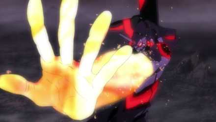 Shinji’s Eva transforms at the end of Evangelion 2.22
