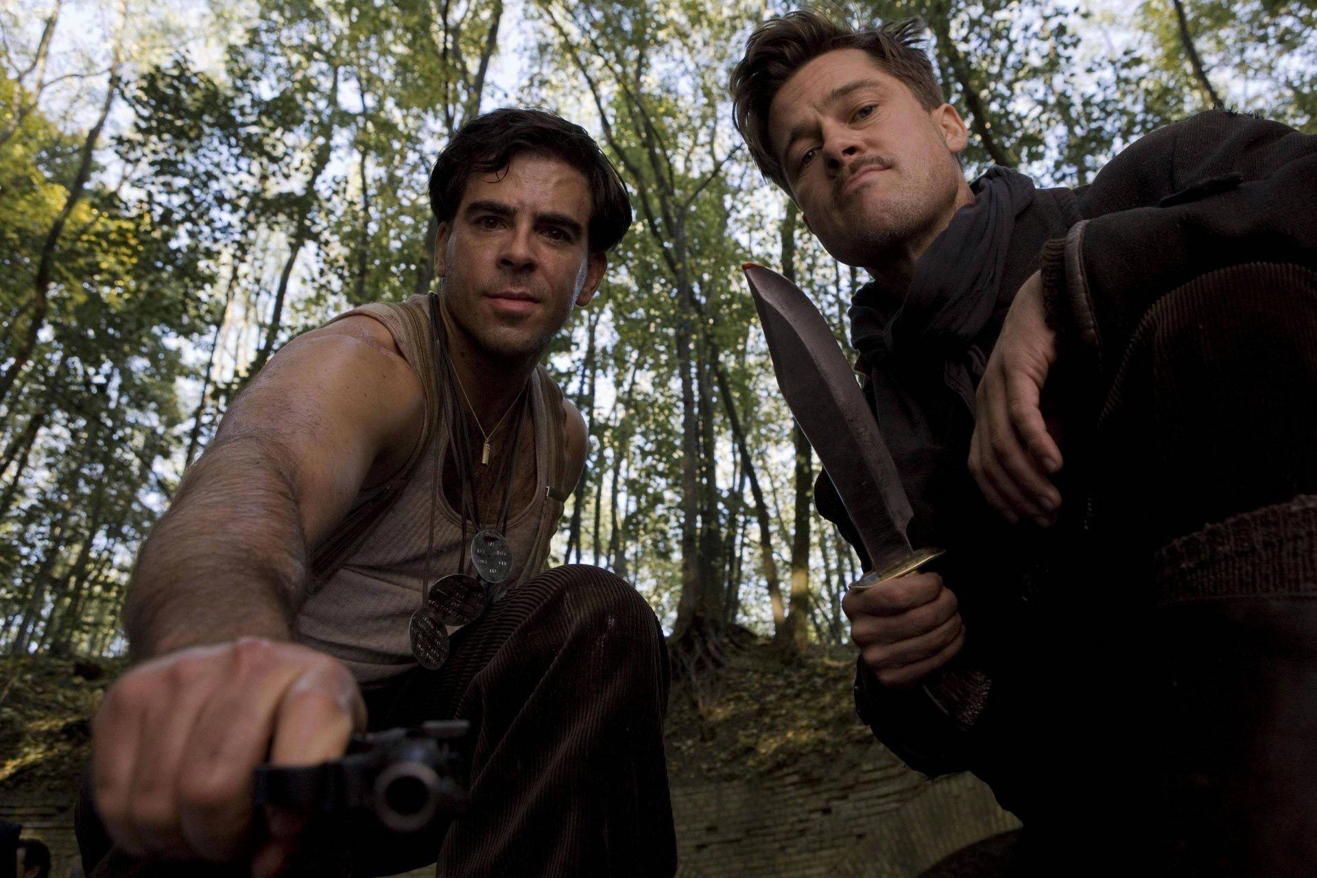 Eli Roth and Brad Pitt in Inglourious Basterds
