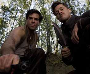 Eli Roth and Brad Pitt in Inglourious Basterds