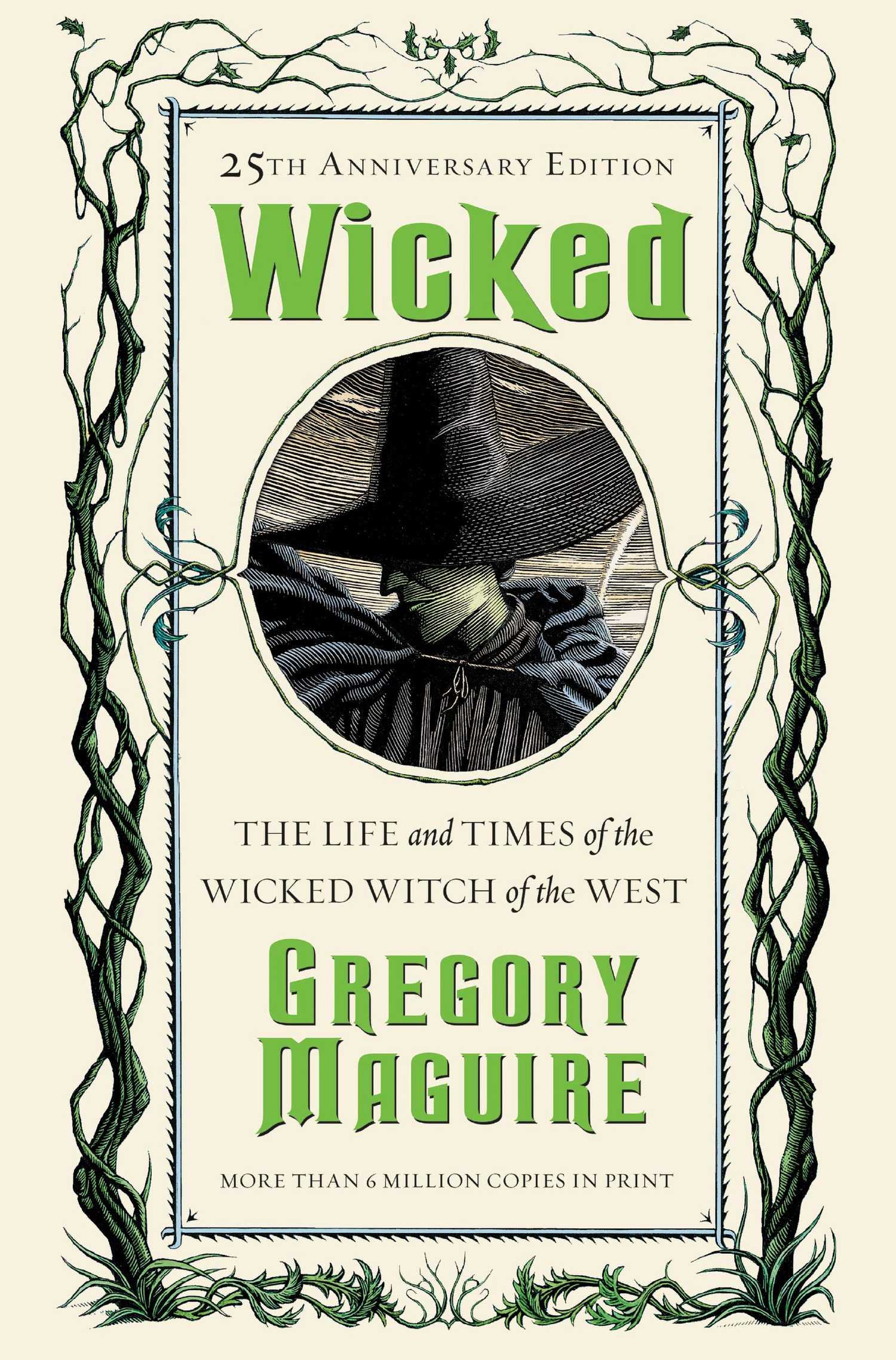 Cover for the 25th anniversary of Gregory Maguire's novel Wicked.