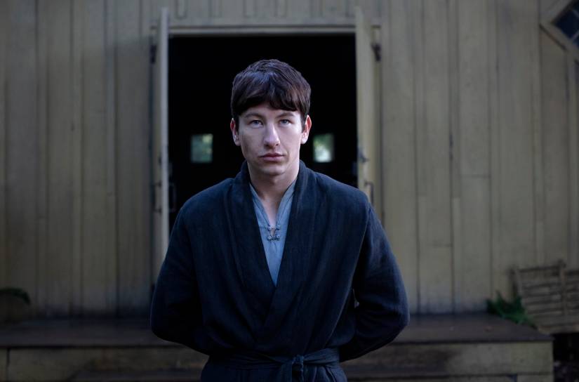Druig (Barry Keoghan) stands in a robe in Eternals