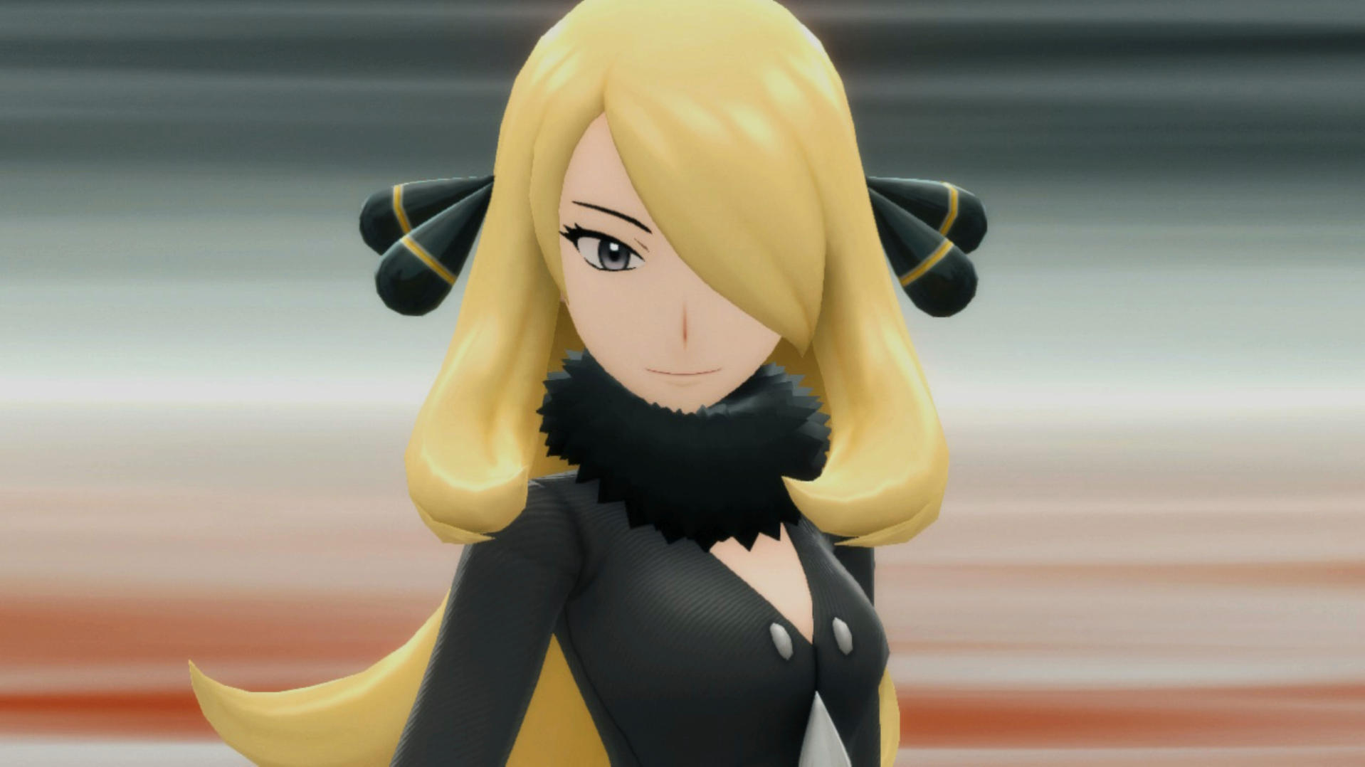 Cynthia, as she appears in Pokémon Brilliant Diamond and Shining Pearl