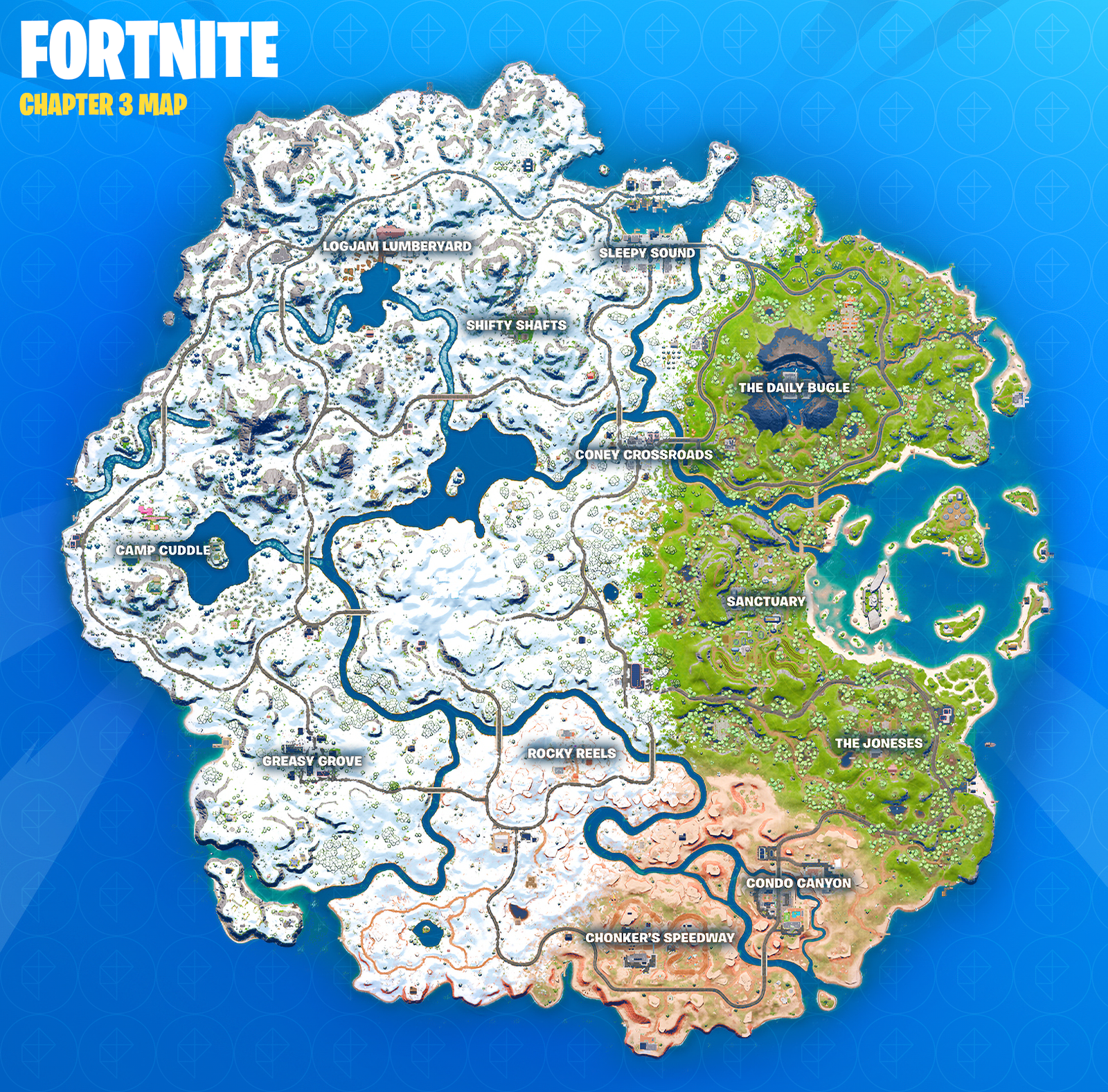 Fortnite map – Chapter 3 Season 1 Update Tilted Towers