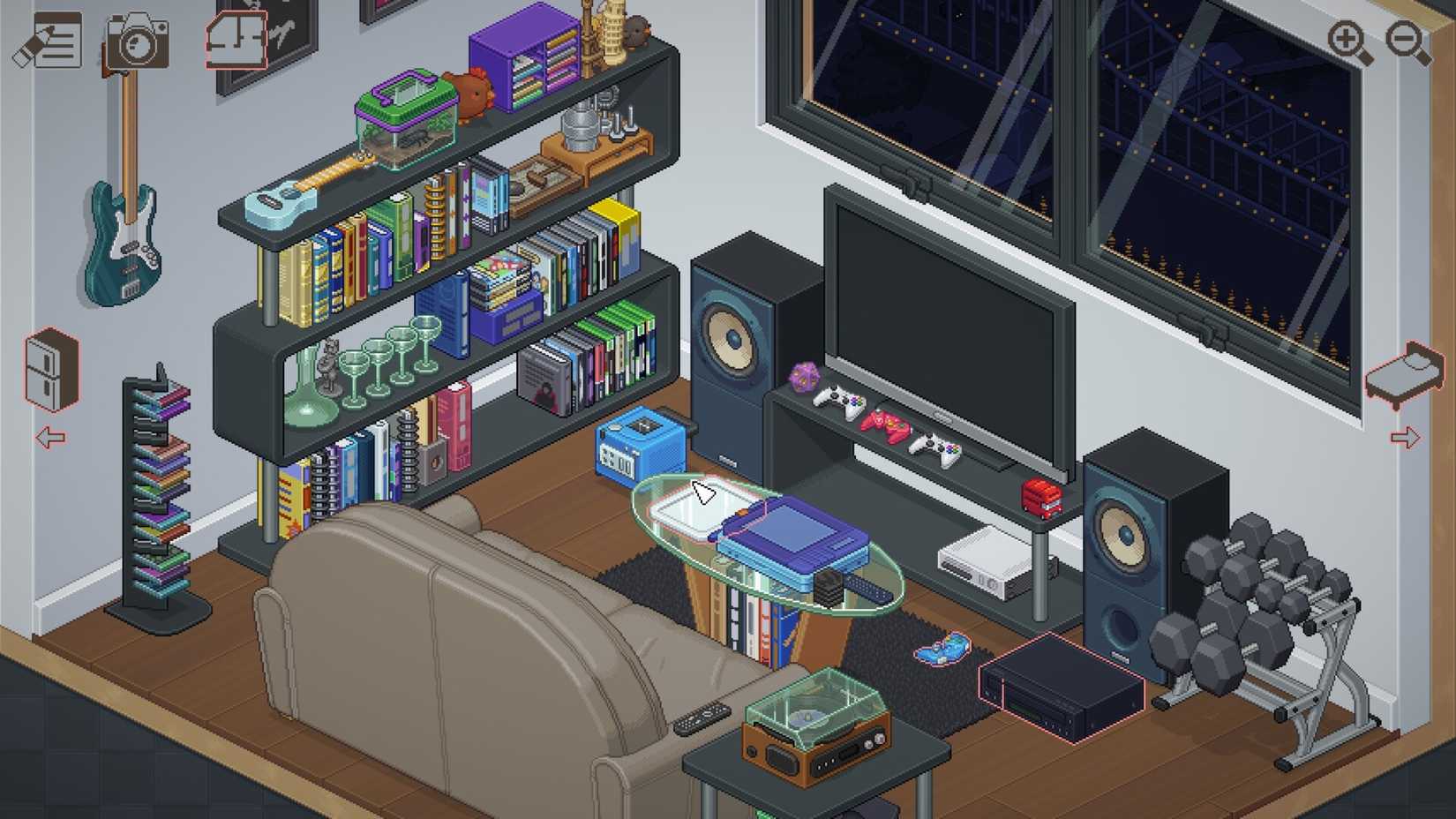 A partner’s living room in Unpacking