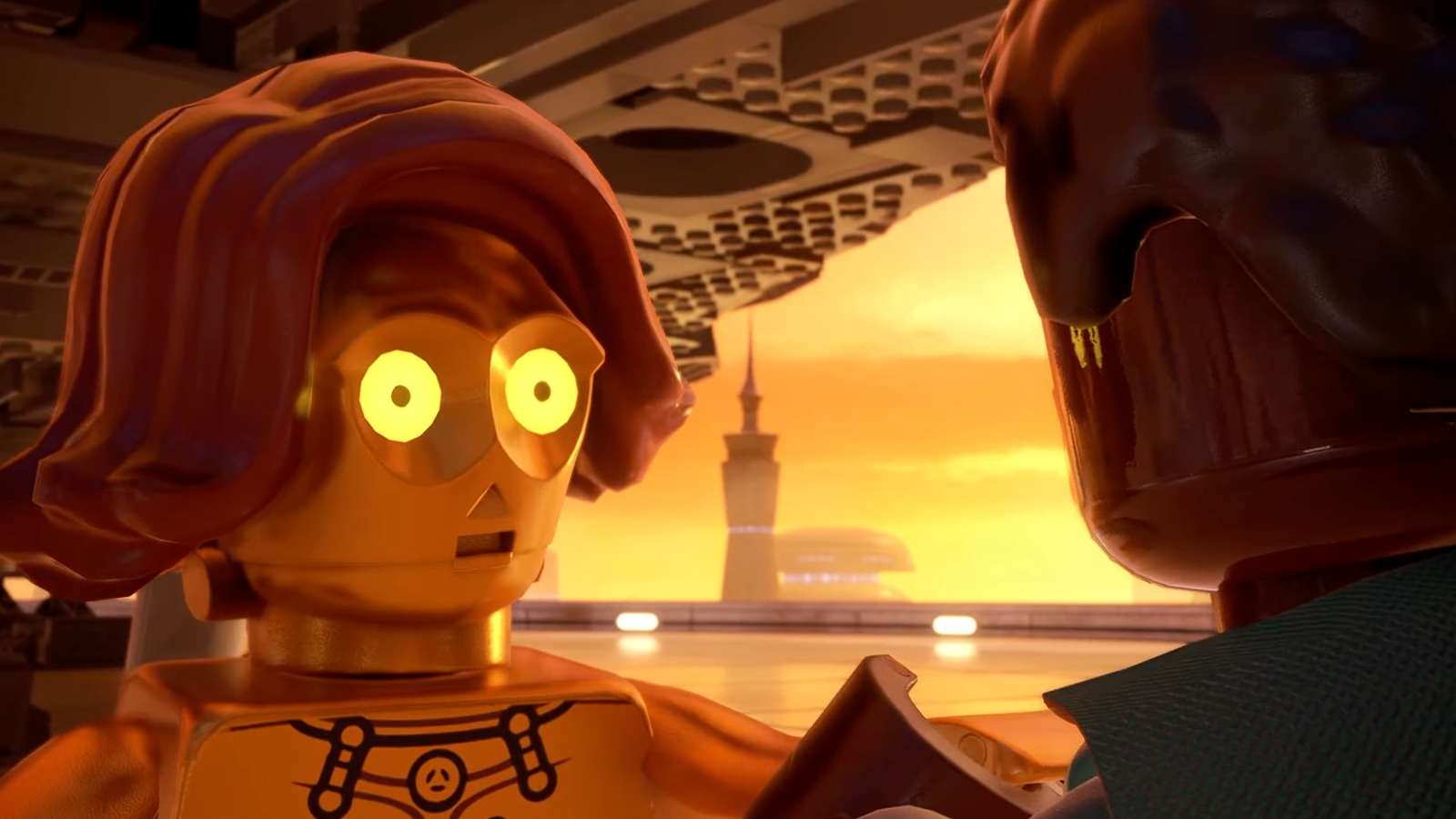 C-3PO wears a wig in The Empire Strikes back in Lego Star Wars; The Skywalker Saga